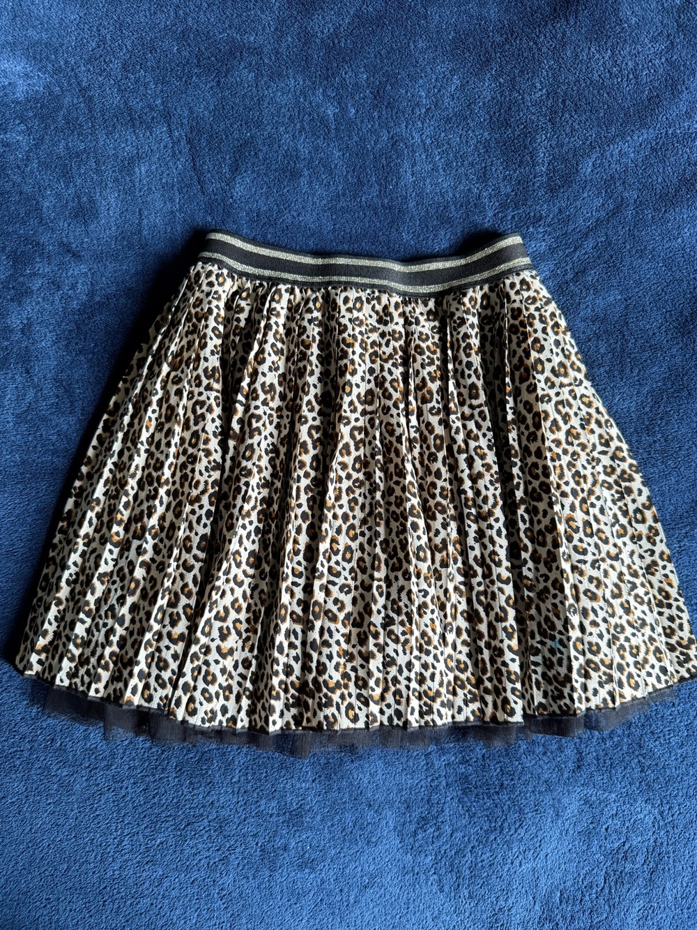 George Leopard Print Circle Skirt with Metallic Waistband